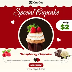 Food Cake Promotion Instagram Post Red White