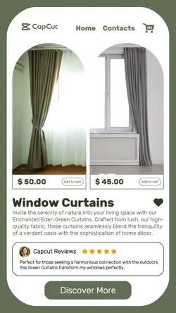 house hold curtain product display