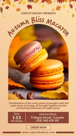 Food Autumn Macaron New Menu Instagram Story