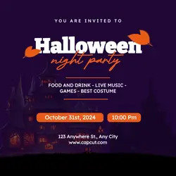Halloween Purple Pumpkin Invitation Instagram Post