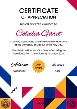 Non-marketing Certificate