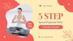 Cream Pink Aesthetic Basic Step Yoga Youtube Thumbnail