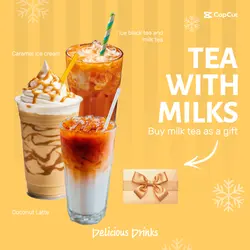beverage stea with milk display Colorful
