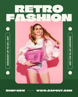 Dark Green Retro Fashion Promotion Instagram Post