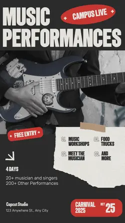 Non-marketing Music Carnival Campus White Minimalist