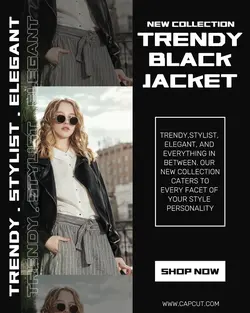 Fashion Black Jacket Promotion Instagram Portrait