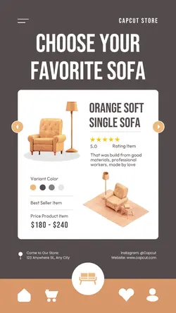 Orange Soft Sofa Instagram Story
