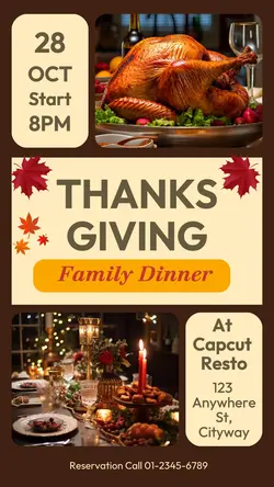 Thanksgiving Dinner Invitation Insta Story
