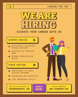 Pop art Style We Are Hiring Promotion for Instagram Post