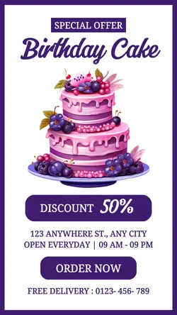 Birthday Cake Food Promotion Instagram Story