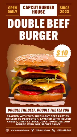 Double Beef Burger Menu Product Display TikTok