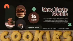 Brown Banner New Taste Cookie Twitter Post