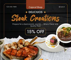 Food Beef Steak Promotion Facebook Post