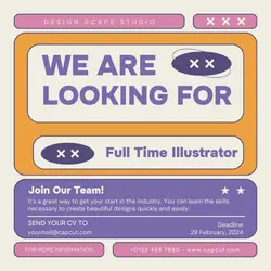 Business Hiring Illustrator LinkedIn Post 