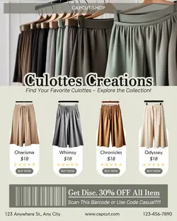 Fashion Industry Culottes Sale Instagram Portrait