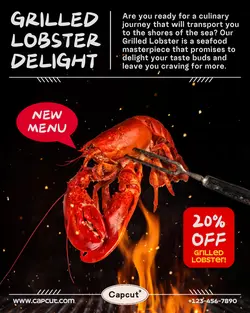Food Grill Lobster Promo Instagram Post