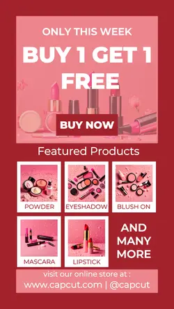 Beauty Cosmetics Buy 1 Get 1 Promotion