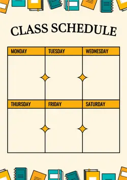 Non-marketing Class Schedule yellow minimalist