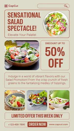 Sensational Salad Food Promotion Instagram Story