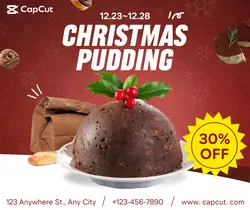 Foods & Beverage Christmas Pudding Product display Minimalist