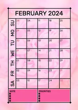 PLANNER & SCHEDULE IN FEBRUARY 2024