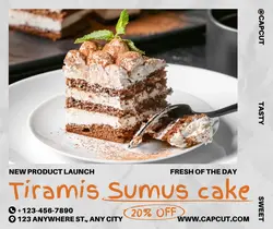 Foods & Beverage Tiramis Sumus cake Online event