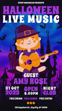 Halloween Live Music Offline Event Instagram Story