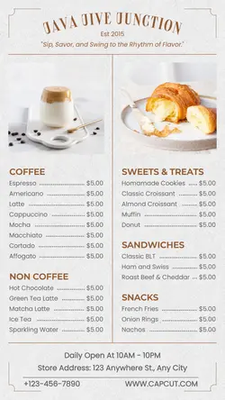 Cafe Menu Instagram Stories