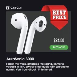 Earphones at Best Price - Black Theme Instagram Post