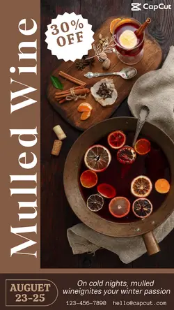 Foods & Beverage Hot Mulled Wine Product display minimalist