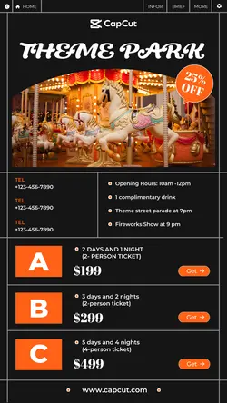 Tourism Promotion theme park  display simple style