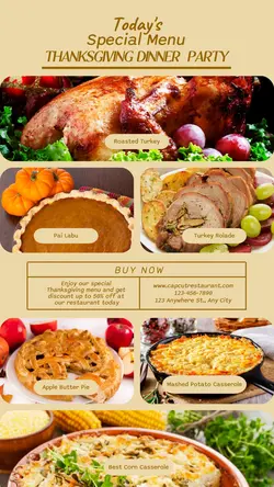SPECIAL MENU THANKSGIVING DINNER PARTY INSTAGRAM S