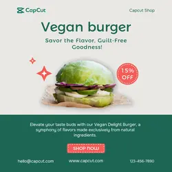 Vegan burger Food and Beverage Promotion
