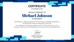 Blue Elegant Certificate (Landscape)