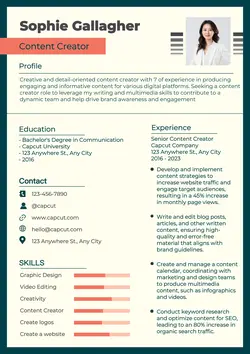 Business Resume Social Media Specialist