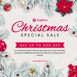 White Christmas Special Sale Instagram Template