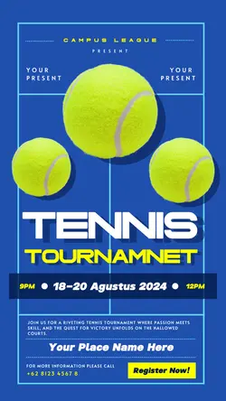 Tennis tournament Event campus instagram story