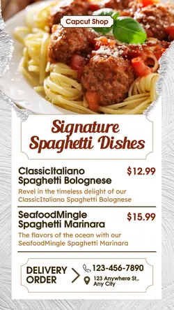 Food Spaghetti Menu Promotion Tiktok