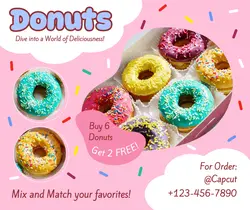 Food Donuts Product Display Promotion Facebook Post