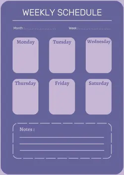 Weekly Schedule template