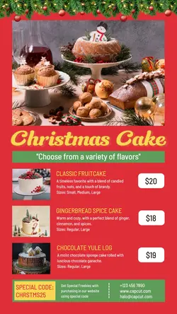 Food Christmas Cake Offer Instagram Story