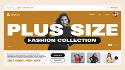 Brown Modern UI Plus Size Fashion Collection Promotion Website