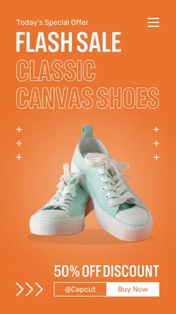 Fashion Industry Canvas Shoes Sale Instagram Story