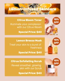 Beauty Lemon-Infused Skincare Product Display