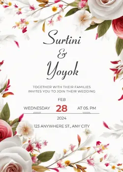 Non-marketing Wedding Invitation minimalist flower