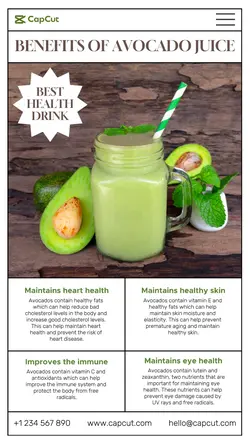 Avocado Juice Drink Product Display Insta Story