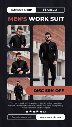 Man's Work Suit Fashion Industry Promotion instagram story