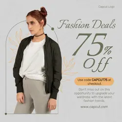 Fashion Jacket Discount Instagram Post green&yellow leaves