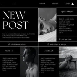 minimalist black and white new post instagram post