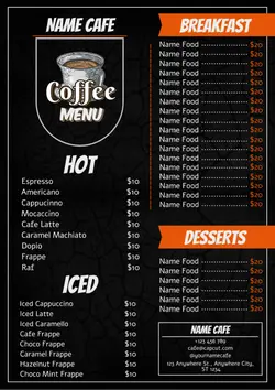Menu Coffee Template